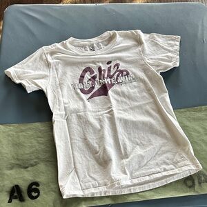 Port and Company White Tee with Purple Graphic